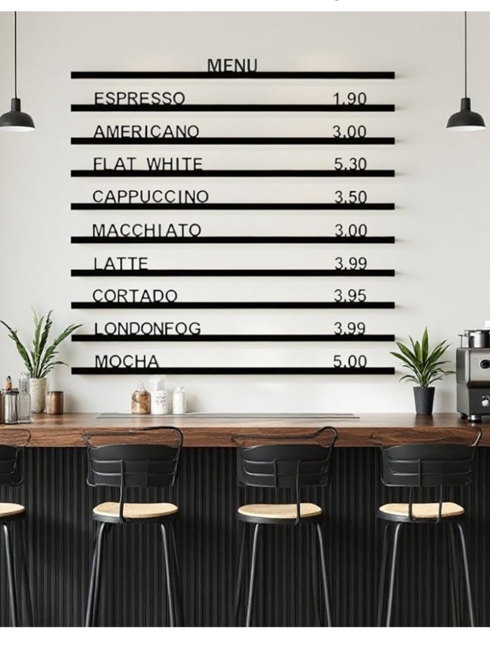 NEW Black Wooden Tone Wall Menu Letter Board 10 Rails & 605 changeable letters